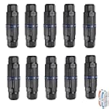 MELIFE 10PCS IP68 Waterproof Electrical Cable Connector, Outdoor 2 Way Junction Box, Waterproof Wire Connectors with Replaceable Lever Wire Connectors for AWG 28-12, Quick Screwless Installation