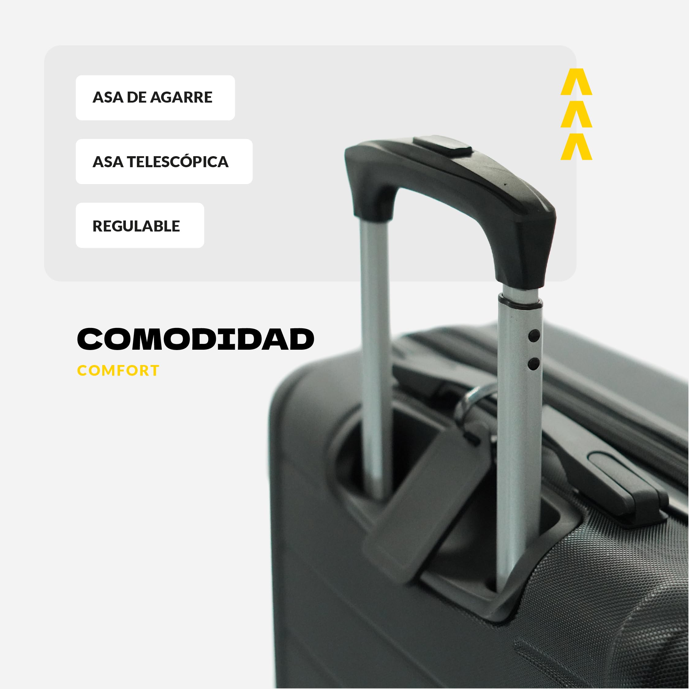 VOYAN Maleta Grande 23kg SDR Gris 68x46x28 Expandible, Trolley Rigido ABS Ligero 4 Ruedas 360°