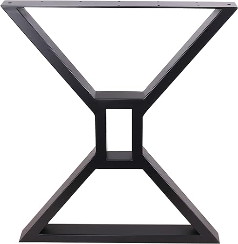Miniatura 3 de 2 patas de mesa de comedor de 28 pulgadas, patas huecas de acero en forma de X, patas de mesa de oficina, patas de escritorio de computadora, patas