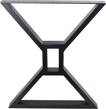 2 x 28 Dining Table Legs, Hollow X-Shaped Steel Table Legs, Office Table Legs,Computer Desk Legs,Industrial Kitchen Table Legs,Set of 2,Black