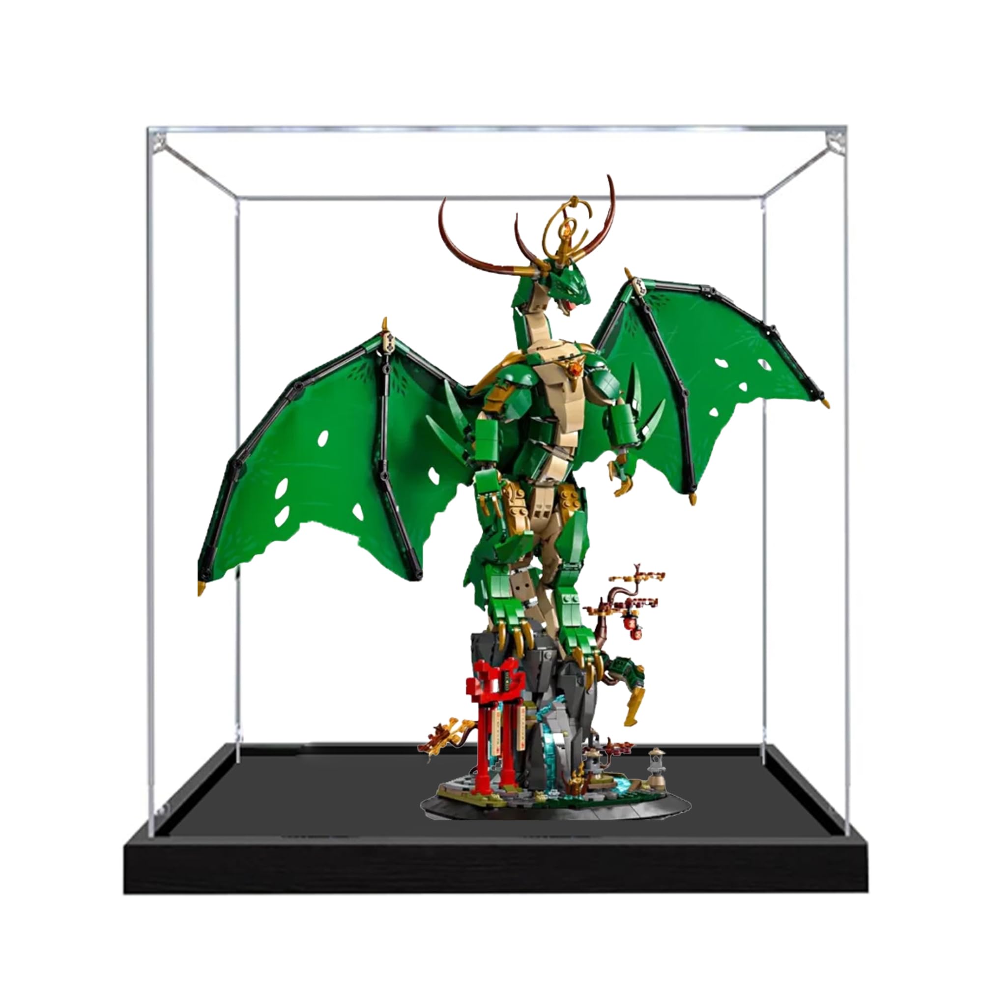 Acrylic Display Case for Lego 71847 Guardian Dragon Model, 3mm Dustproof Display Box, Display Case Compatible with Lego 71847 (Model Not Included) (Transparent 3MM)