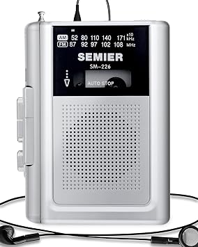 Portable Cassette Recorder-Cassette Tape Player with AM FM Radio-Compact Tape Player with 3.5mm Earphone