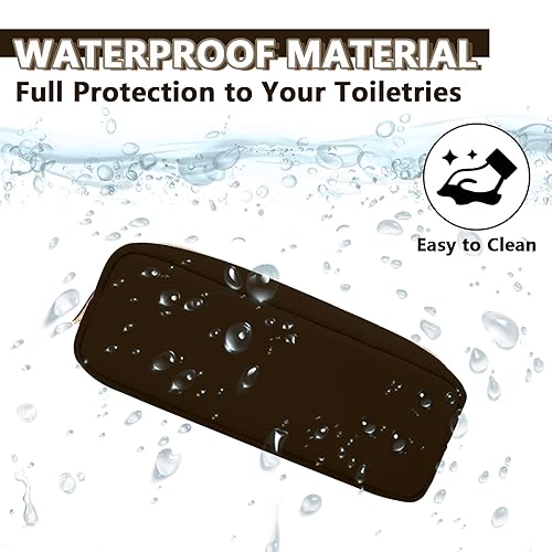 Miniatura 4 de Estuche pequeño para lápices, bolsa de maquillaje para bolso, linda bolsa para lápices preppy de nailon para brochas de maquillaje con cremallera,