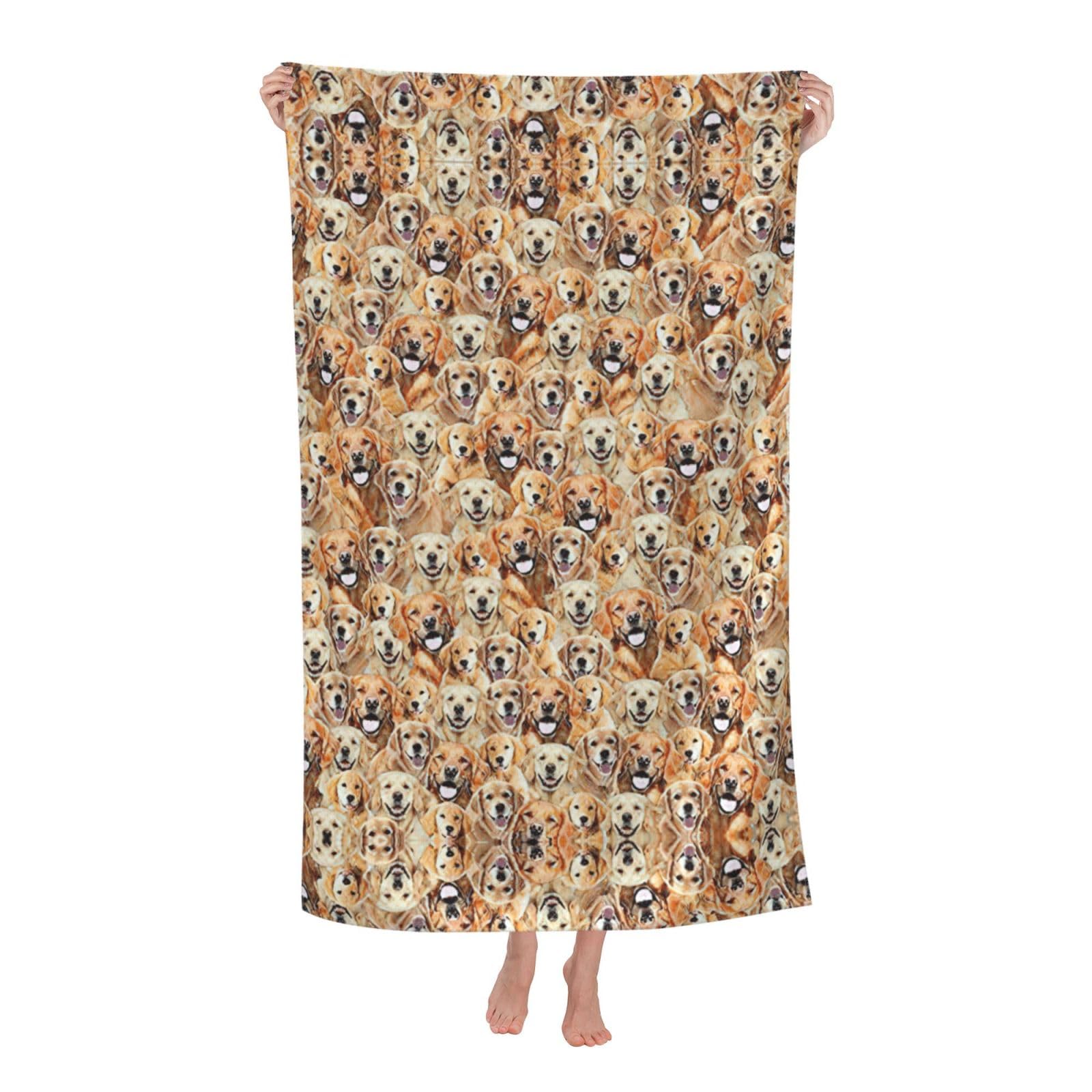 Oazcvbnn Women's White Labrador Retriever Dogs Print Adult Beach Towel Summer Travel Pool Vacation Swimming Fitness Outdoor Adventures
