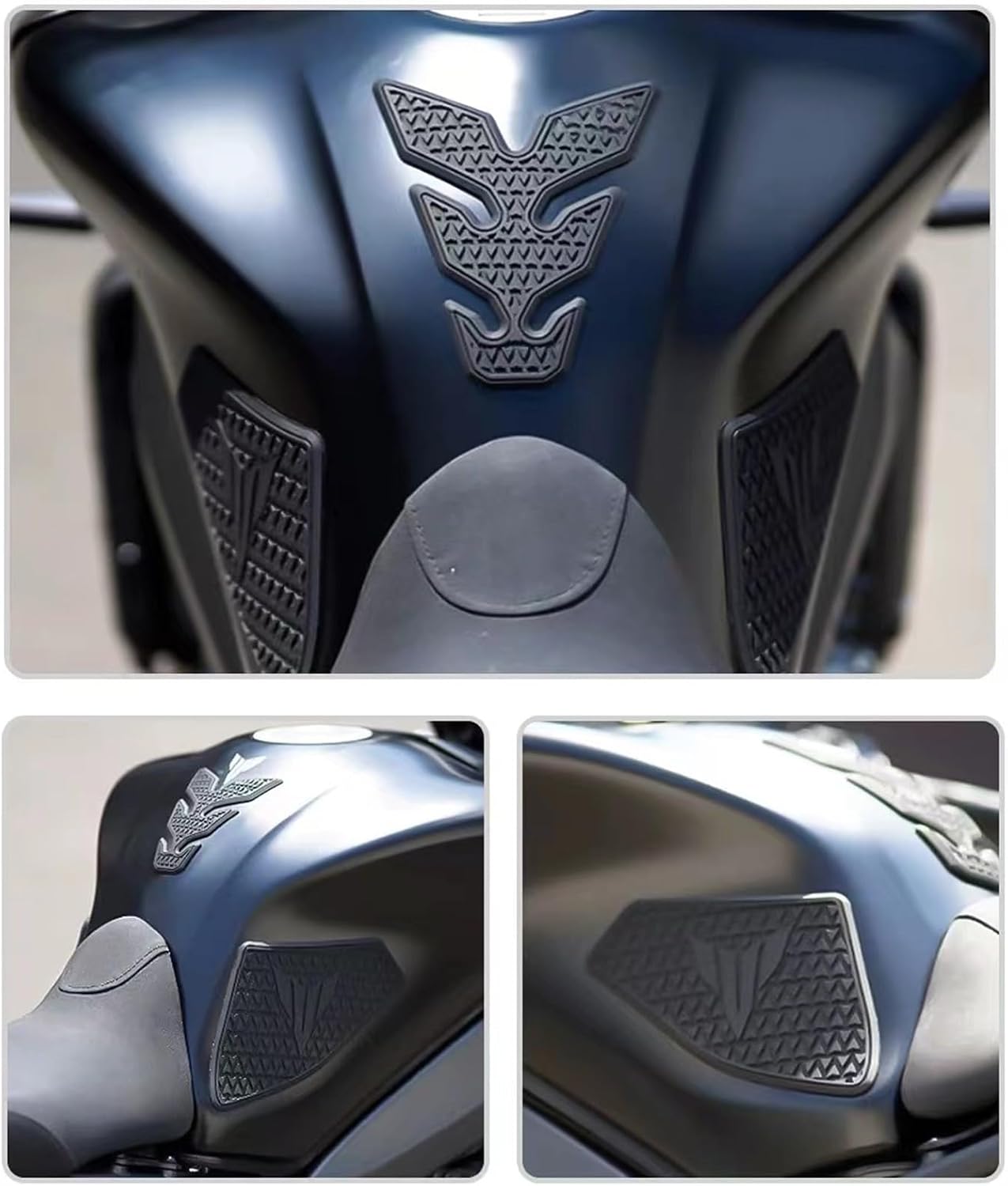 Motorcycle Tank Pad Protector Compatible with Yamaha MT-09 MT09 2021 2022 2023 Motorcycle Side Fuel Tank pad Tank Pads Protector Stickers Decal Non-Slip Gas Knee Grip Traction Pad Tankpad(Black)