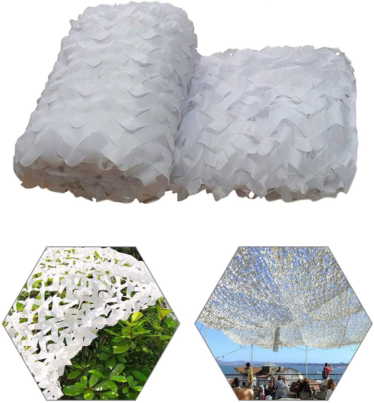 Oudini White Camouflage Net For Balcony Courtyard, Garden, Oxfabric Sunshade Military Hunting Shooting Camo Net/White/2 * 3M(6.6 * 9.8Ft)