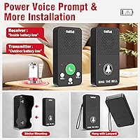 Vista 8 de CallToU Intercomunicadores dúplex completos inalámbricos para el hogar para personas mayores y cuidadores - 500 pies de largo alcance, sin tarifa