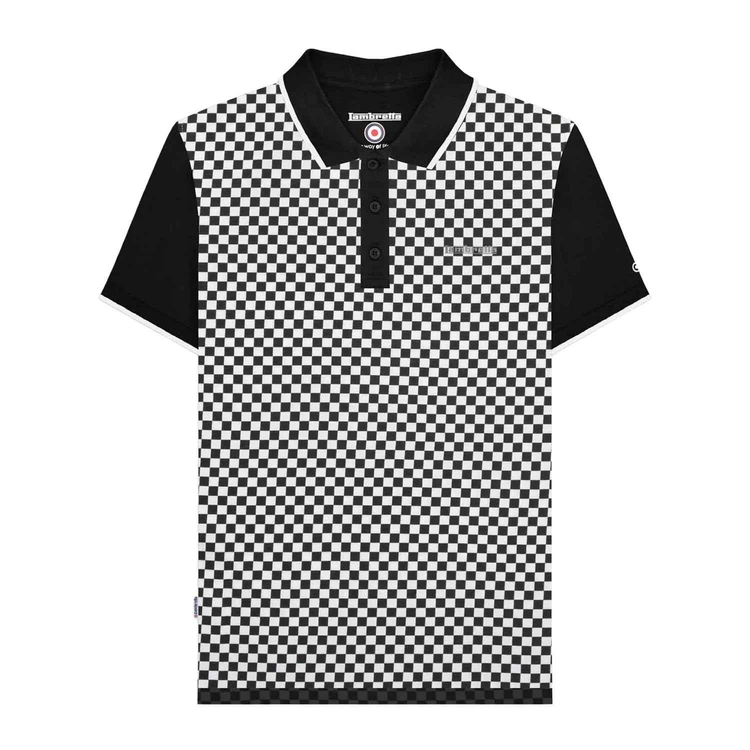 Lambretta Men's Black/White Ss25 Two Tone Big & Tall Polo Shirt (3Xl) ()