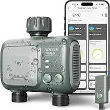 2-Way WiFi Watering Programmer, Johgee Automatic Watering for Garden, Smart Watering with APP Control and Connected Weather Control, Programmable Irrigation Timer and Remote Watering