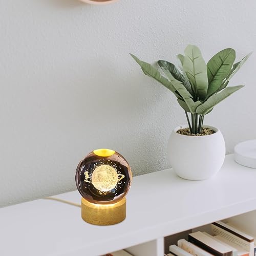 Miniatura 7 de Angoily Base de pantalla LED de madera, base iluminada de madera, base de soporte de luz LED para arte de cristal, pantalla de madera para arte de