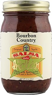 Bourbon Country Salsa De Inclan | All Natural - No Preservatives | Small Batch | Cooked with Bourbon Barrel Aged Tequila & Real Mexican Cactus | Medium Heat 16 oz (1)