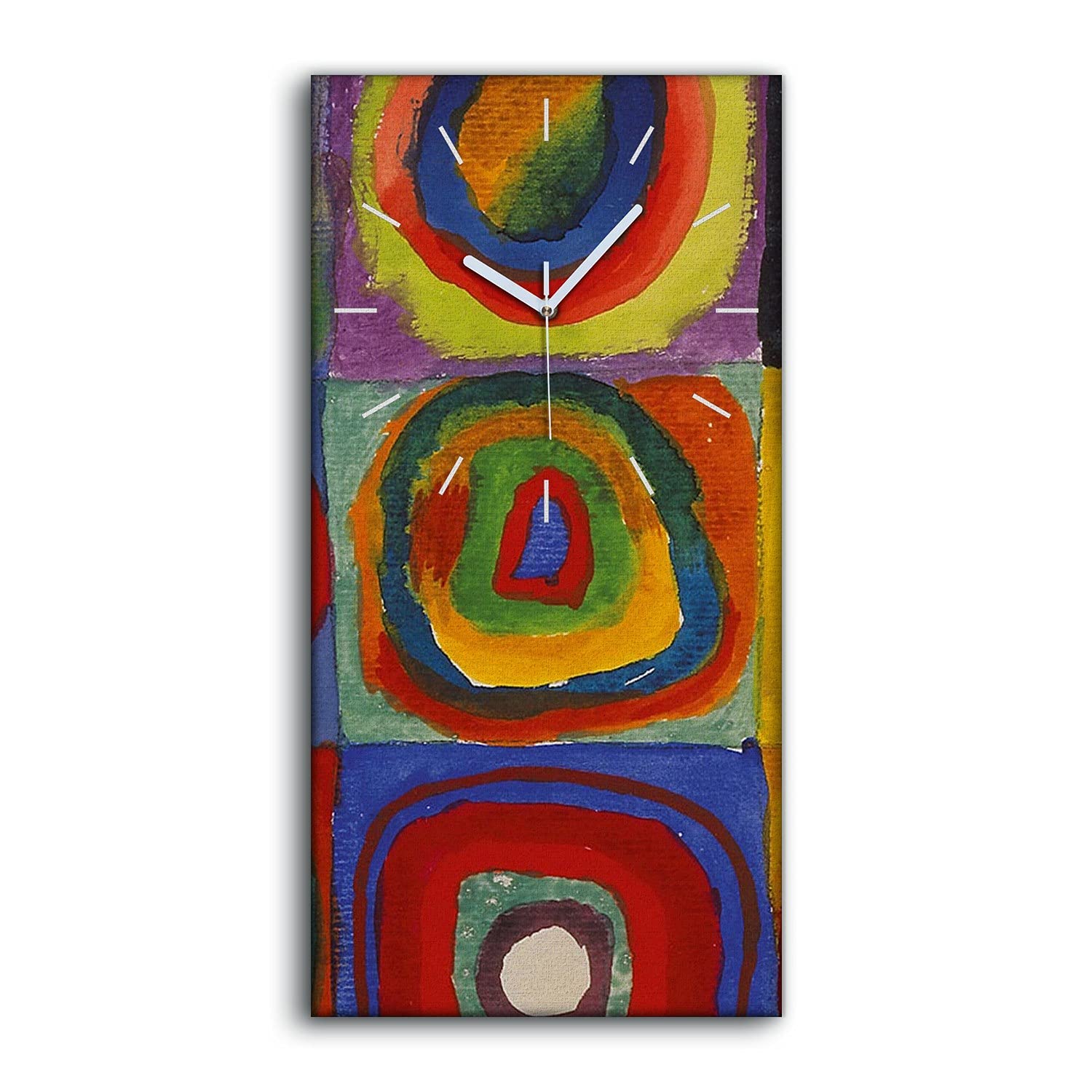Horloge sur toile art moderne salon déco murale 30x60cm