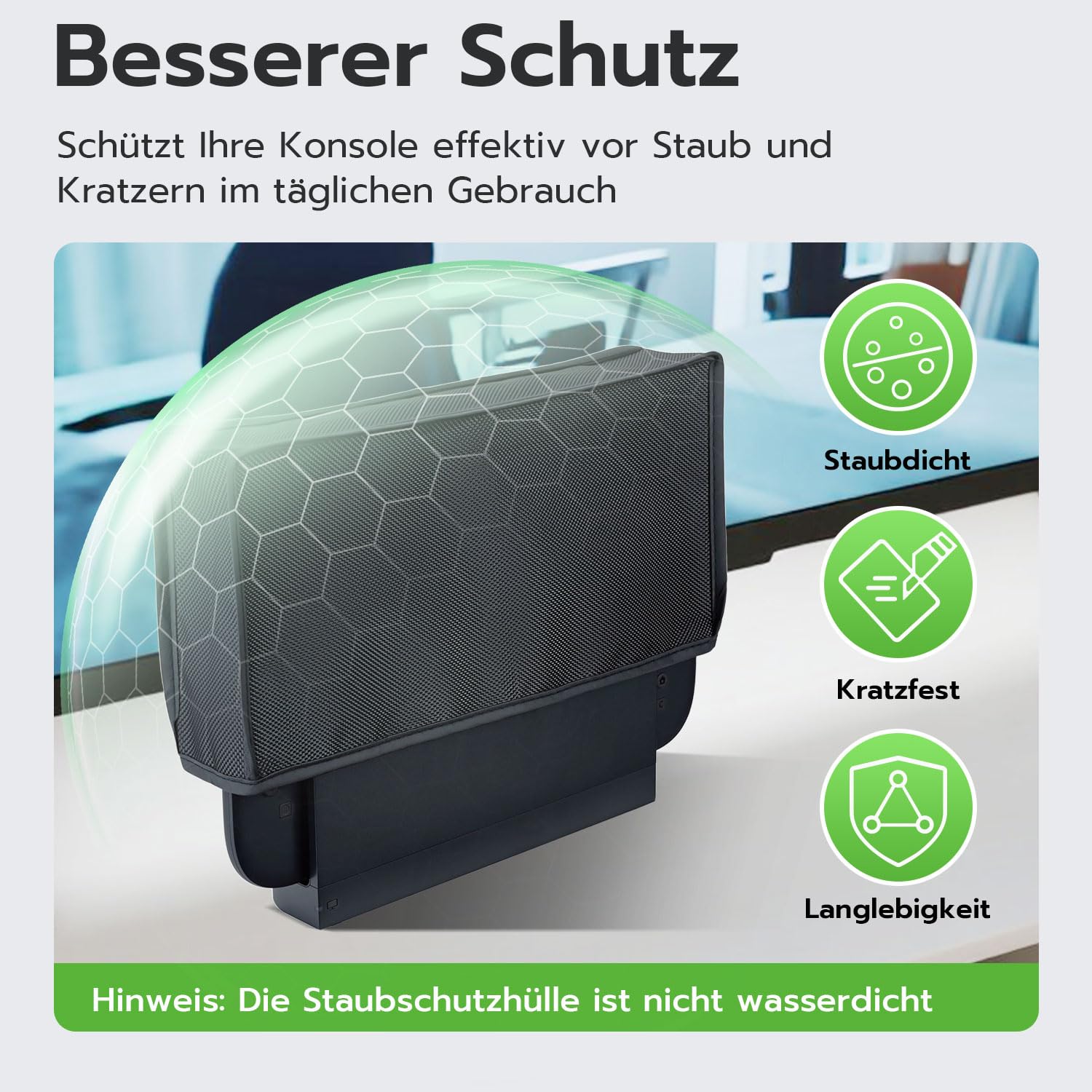 Staubschutzhülle für Nintendo Switch 2 Spritzwasserdicht Schwarz | Passgenau für Konsole & Ladestation: Weiches Innenfutter für kratzfreien Schutz beim Verstauen