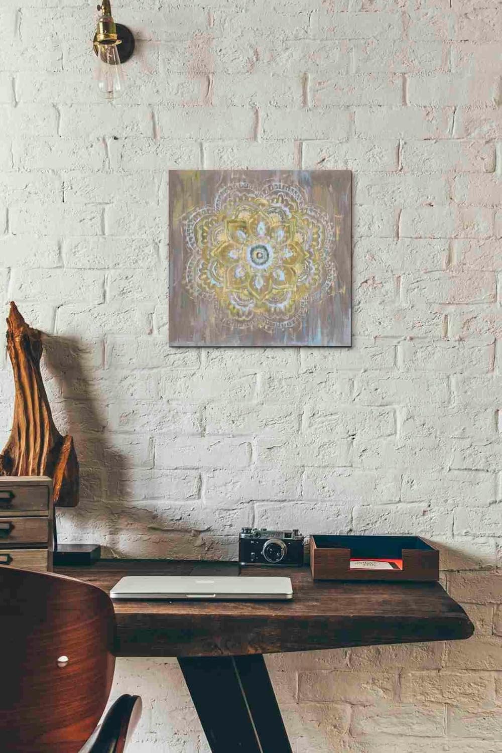 Epic Graffiti 'Bombay Bohemian Neutral' by Danhui Nai, Canvas Wall Art, 12"x12"