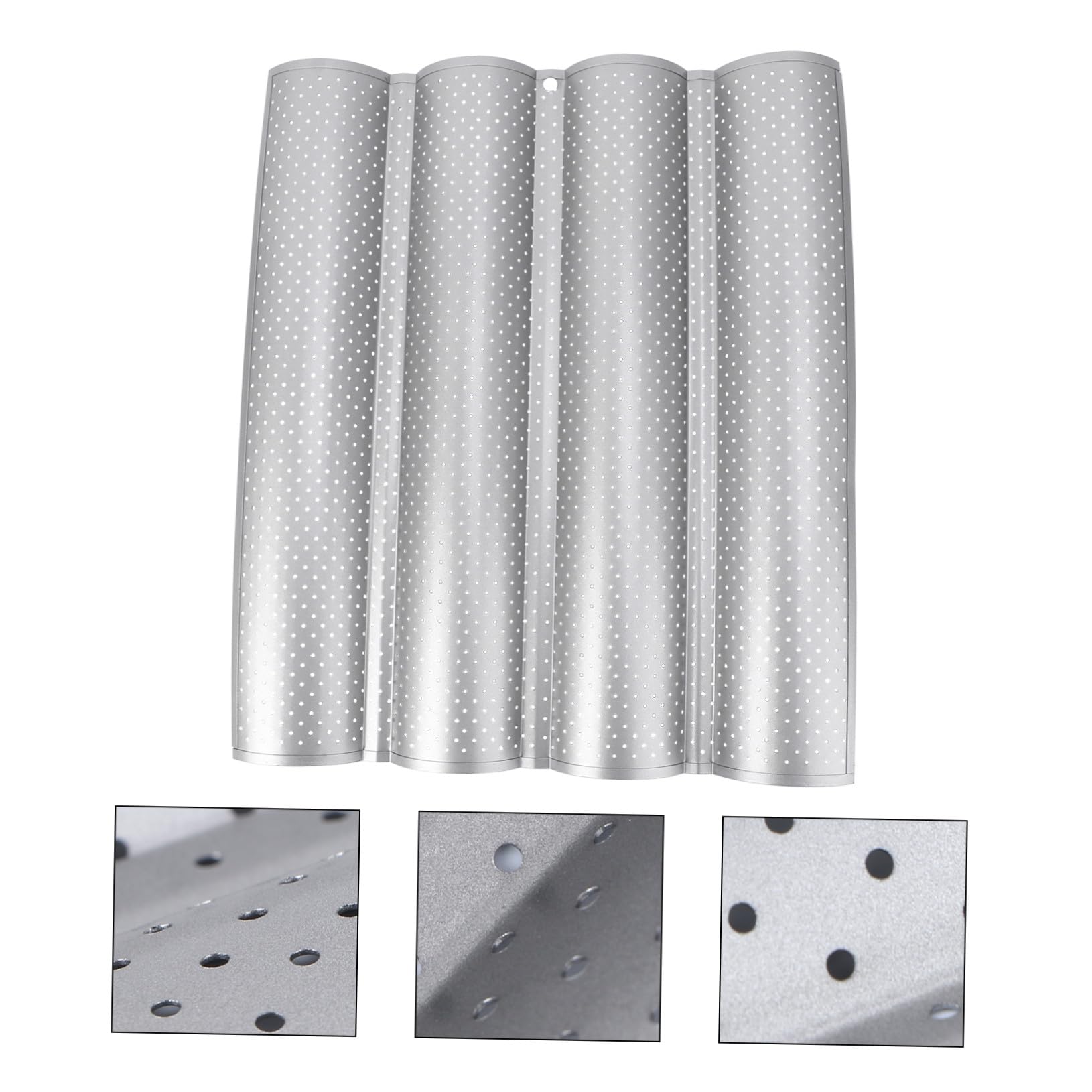 BESTYASH Backblech aus Edelstahl Wellenform Baguette Backform für Französisches Brot Antihaftbeschichtet Backzubehör für Heim und Profi Backen