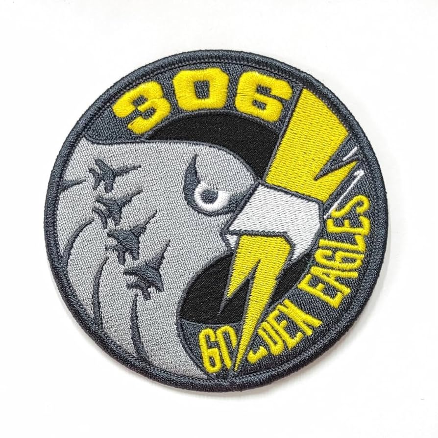 希少❗️航空自衛隊 小松基地第306飛行隊ワッペン 航空自衛隊 小松基地 306飛行隊 GOLEN EAGLES ハイ ロー 刺繍
