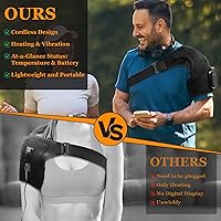 Vista 5 de Almohadilla térmica y masajeador de hombro inalámbrico, envoltura de soporte térmico eléctrico para hombro, almohadillas térmicas para manguito