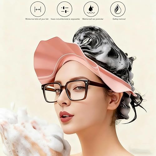Miniatura 4 de Gorra de champú ajustable impermeable suave sin BPA Baby Shower Cap Head Ear Eye Stretch Hair Wash Shield