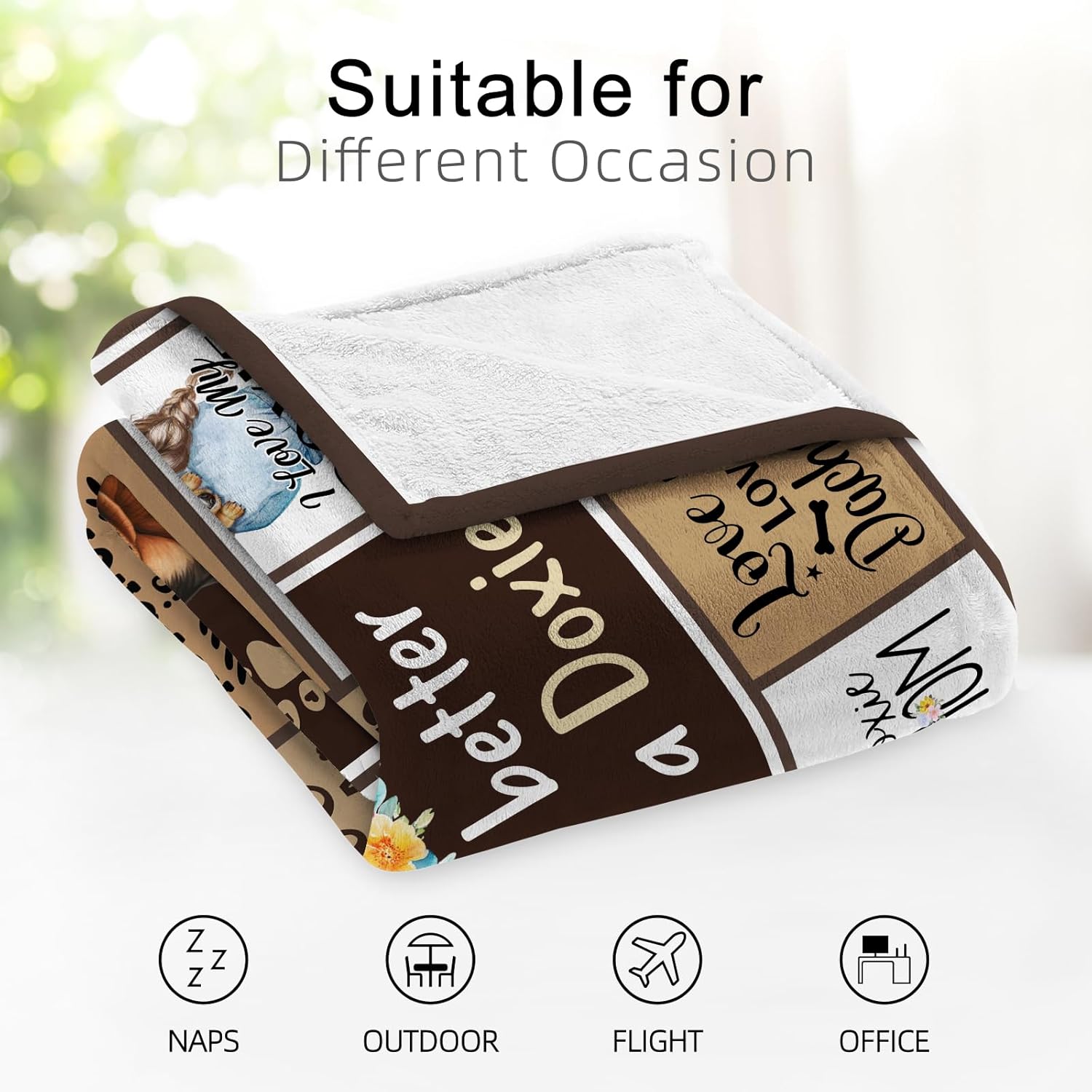 Dachshund Gifts for Women - Weiner Dog Gifts for Women/Dachshund Lovers - Dachshunds Themed Gift - Doxie Gifts Blanket 60"X50" - Image 6