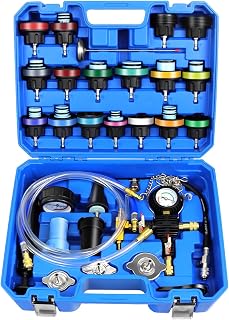 JIFETOR 28PCS Radiator Pressure Tester and Coolant Refill Tool Kit, Auto Cooling System Leakage Test and Pneumatic Vacuum Purge Filling Set Universal for Airlift Car Auto Truck