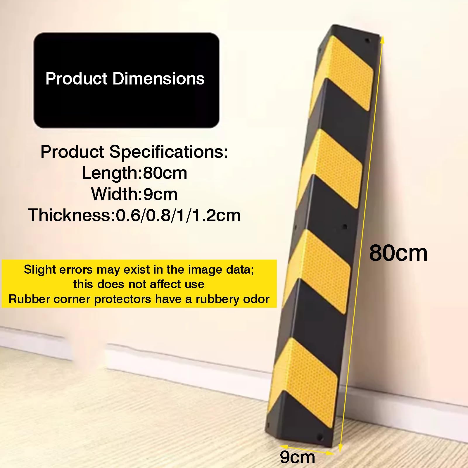 Protectores De Esquina De Goma Reflectantes En Forma De L De 31,5"