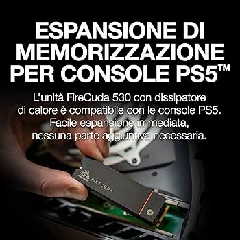 Seagate FireCuda 530 NVMe SSD, 4TB, Interno, M.2, 4 porte