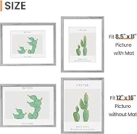 Vista 3 de upsimples - Portarretratos de 12 x 16 pulgadas, para fotos de 8.5 x 11 pulgadas con paspartú o de 12 x 16 pulgadas sin paspartú, marcos de póster