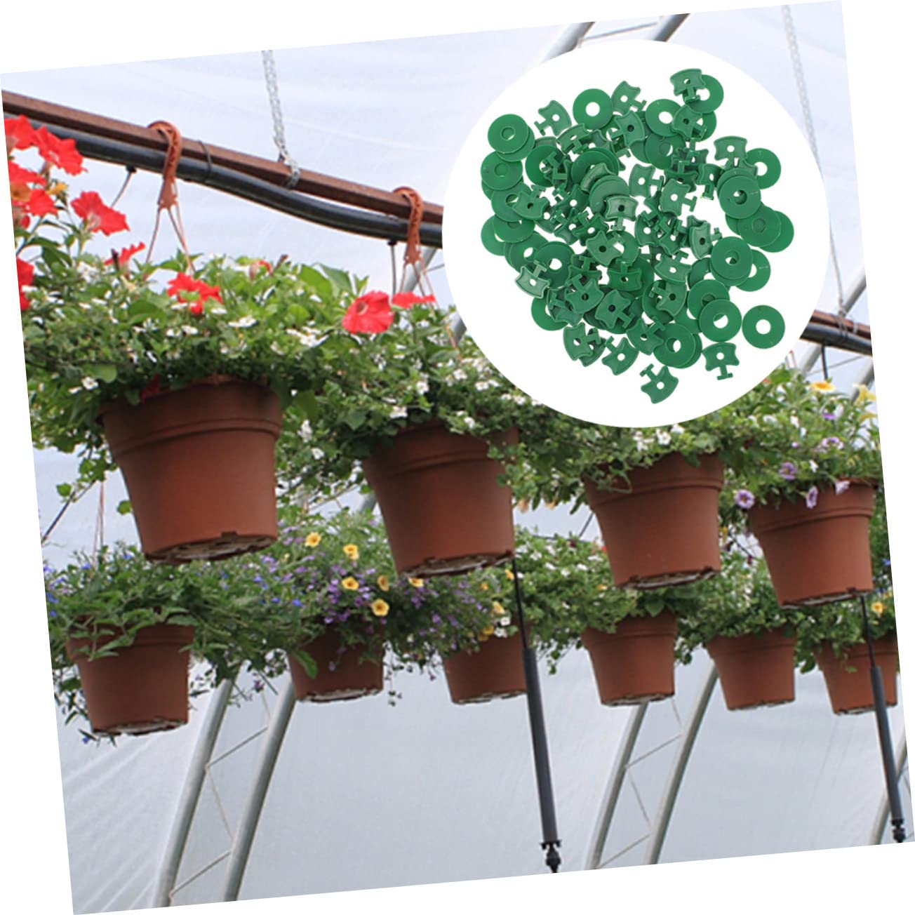 TOYANDONA 200 Set Clip di Fissaggio per Serra Viti Netto Clip di Fissaggio per Piante Clip in Serra Coperture Riutilizzabile Pianta Rete Clip da Giardino Accessori Serra Verde Pp
