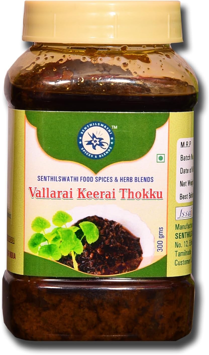 SENTHILSWATHI FOOD VALLARAI KEERAI THOKKU-300 G NOSTALGIC TASTY RICE MIX MEMORY POWER CARE HOME MADE WITH PURE GINGELLY OIL CHETTINADU SPECIAL NO PRESERVATIVES