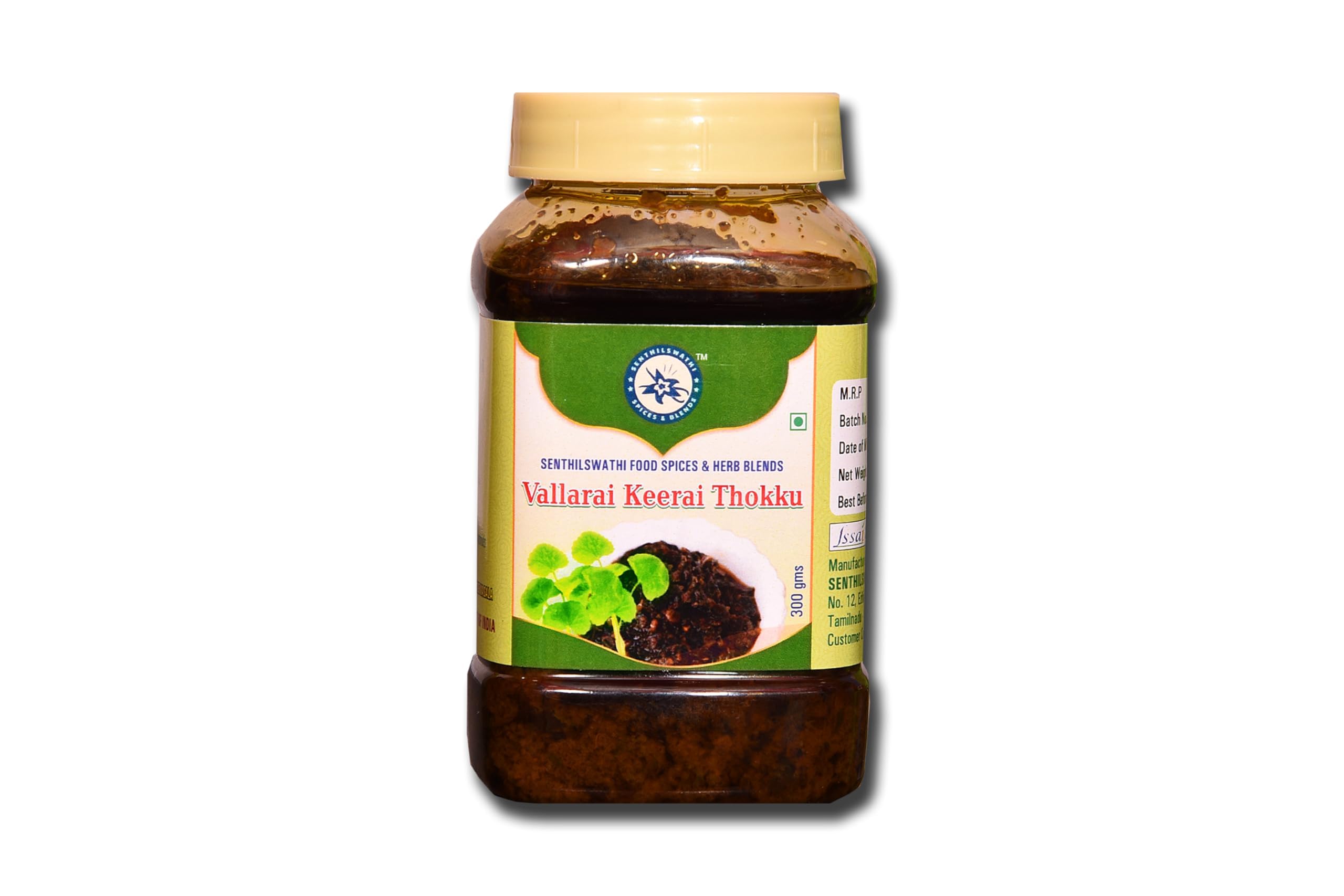 SENTHILSWATHI FOOD VALLARAI KEERAI THOKKU-300 G NOSTALGIC TASTY RICE MIX MEMORY POWER CARE HOME MADE WITH PURE GINGELLY OIL CHETTINADU SPECIAL NO PRESERVATIVES