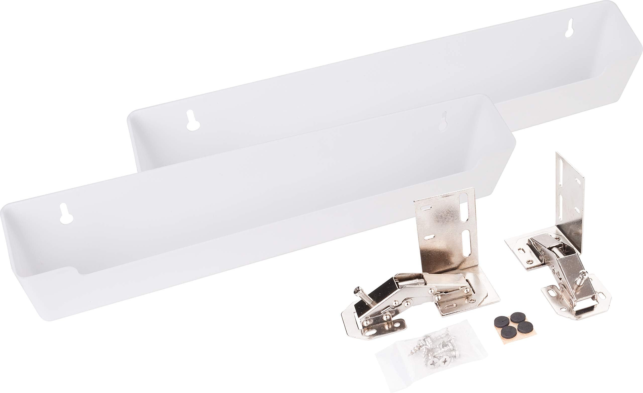 14-13/16" Plastic Tipout 2 Shallow Tray Set, White