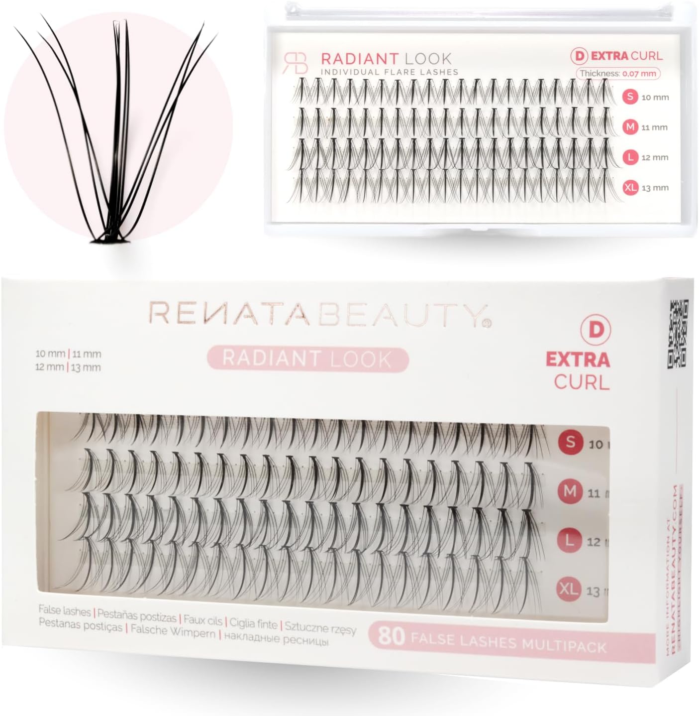 Renata Beauty Hollywood Look Triple Volume Cluster False Eyelash Extensions – Professional DIY 80-Pack 13mm Individual Flare Eyelashes – Add Intensity and Volume – Exclusive Flat-Band Technology Renata Beauty Hollywood Look Triple Volume Cluster False Eyelash Extensions – Professional DIY 80-Pack 13mm Individual Flare Eyelashes – Add Intensity and Volume – Exclusive Flat-Band Technology