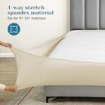 BYSURE Jersey Knit King Size Sheets Set 6 Pieces, Stretch Super Soft and Wrinkle-Free Bed Sheets, Spandex Blend with 18-inch Deep Pocket, Cream