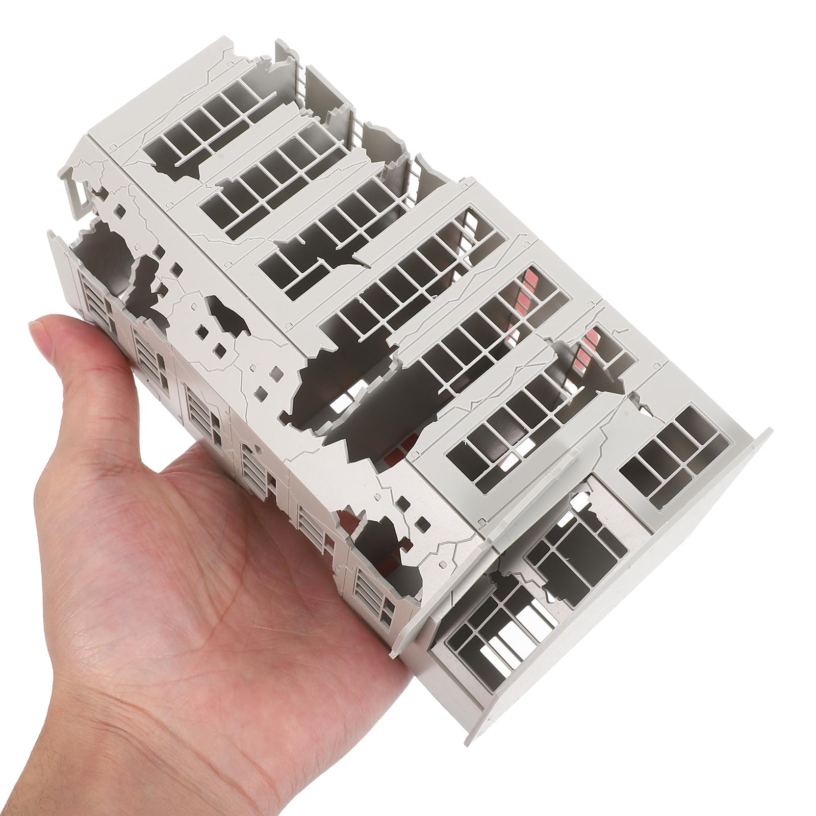DOITOOL Zestaw modeli zrujnowanych budynków: Sceneria pociągu w skali 1:144 - Miniaturowa zabawka architektoniczna do zbombardowania - Stolik z piaskiem DIY - Ruiny opuszczonego miasta