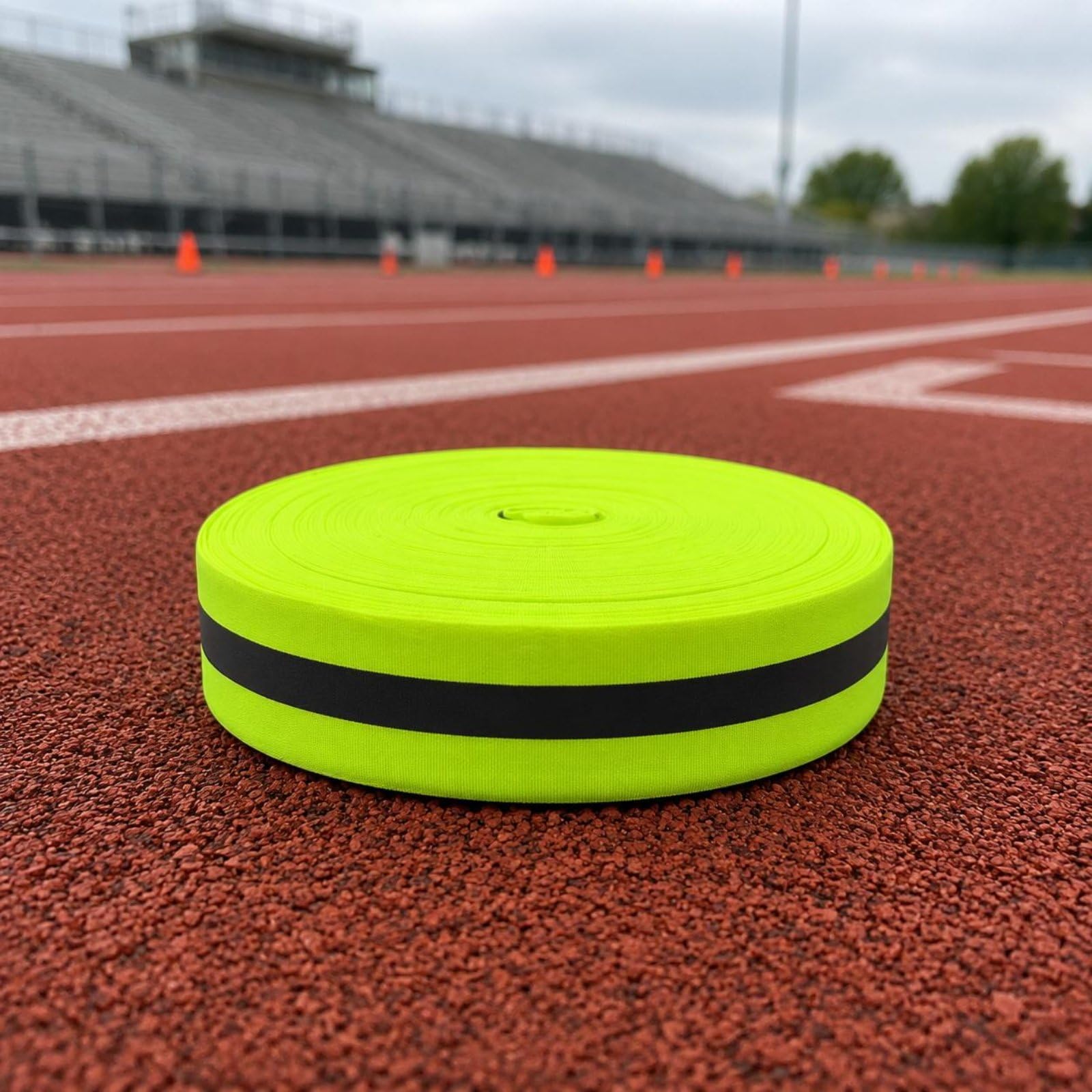 Rotolo di Nastro da Pista in Poliestere Nastro Riflettente Uso Interno Ed Esterno Attrezzatura Sportiva per Eventi Sportivi Scolastici, Arancione, Arancione