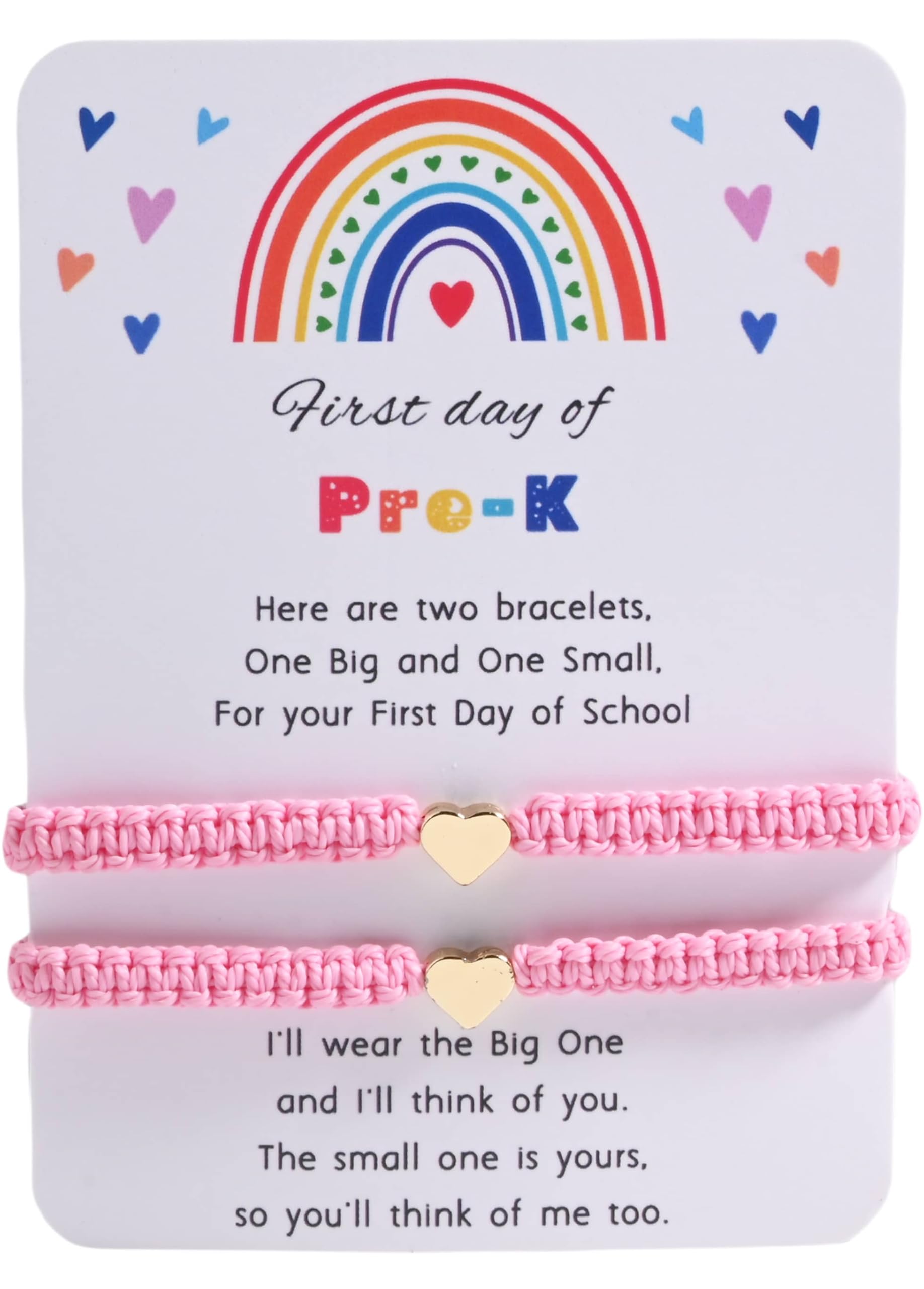 First Day Of Pre K Mommy And Me Bracelets Gifts, Back To String Matching Bracelet Set For Mom Daughter Son