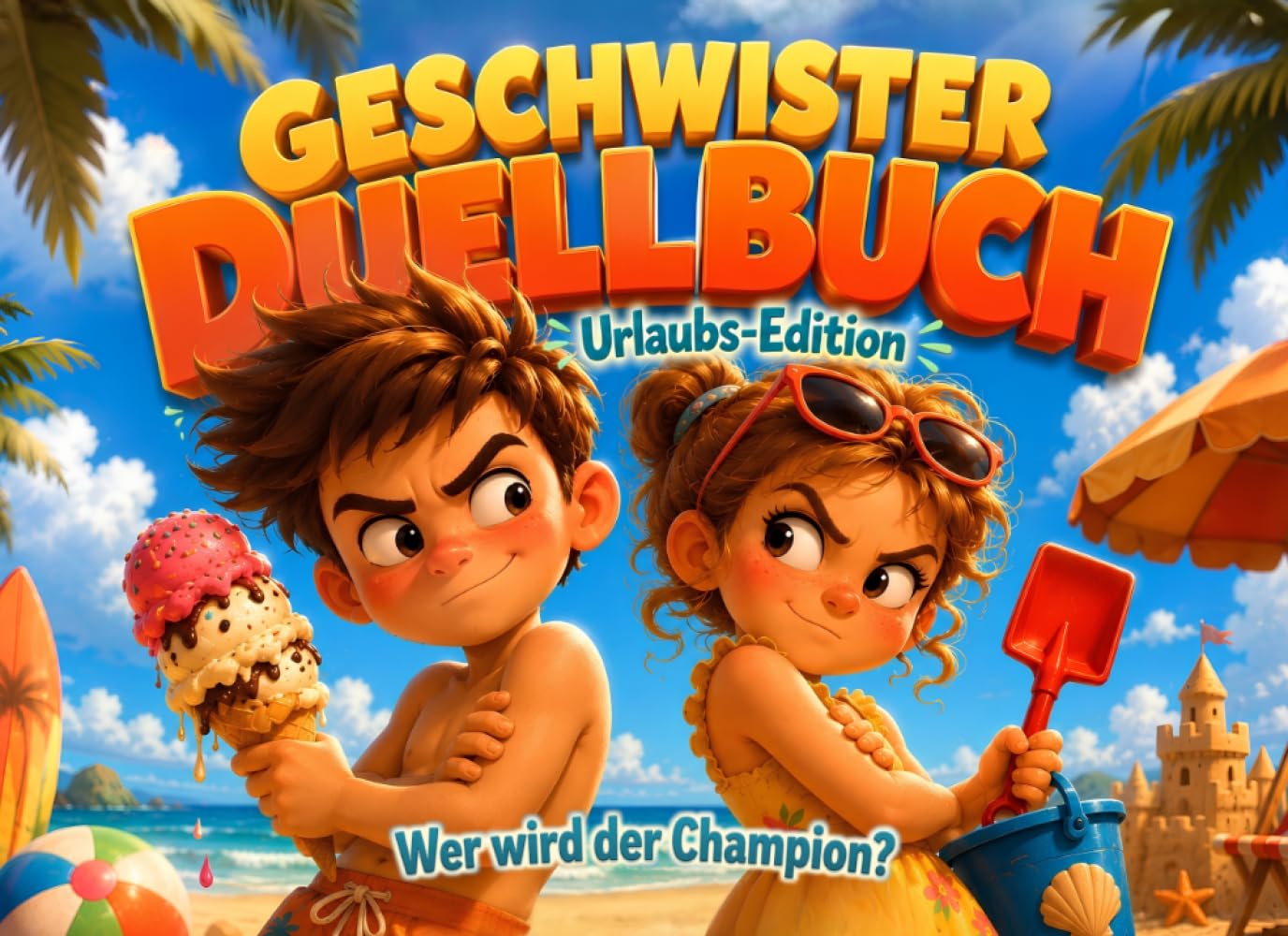 Das Geschwister-Duellbuch "Urlaubs-Edition": 24 Reisespiele für Geschwister ab 8 Jahren – 1 gegen 1 Reiseduell mit Stift & Papier | Spiele für ... Flugzeug & Urlaub | Spaß statt Bildschirmzeit