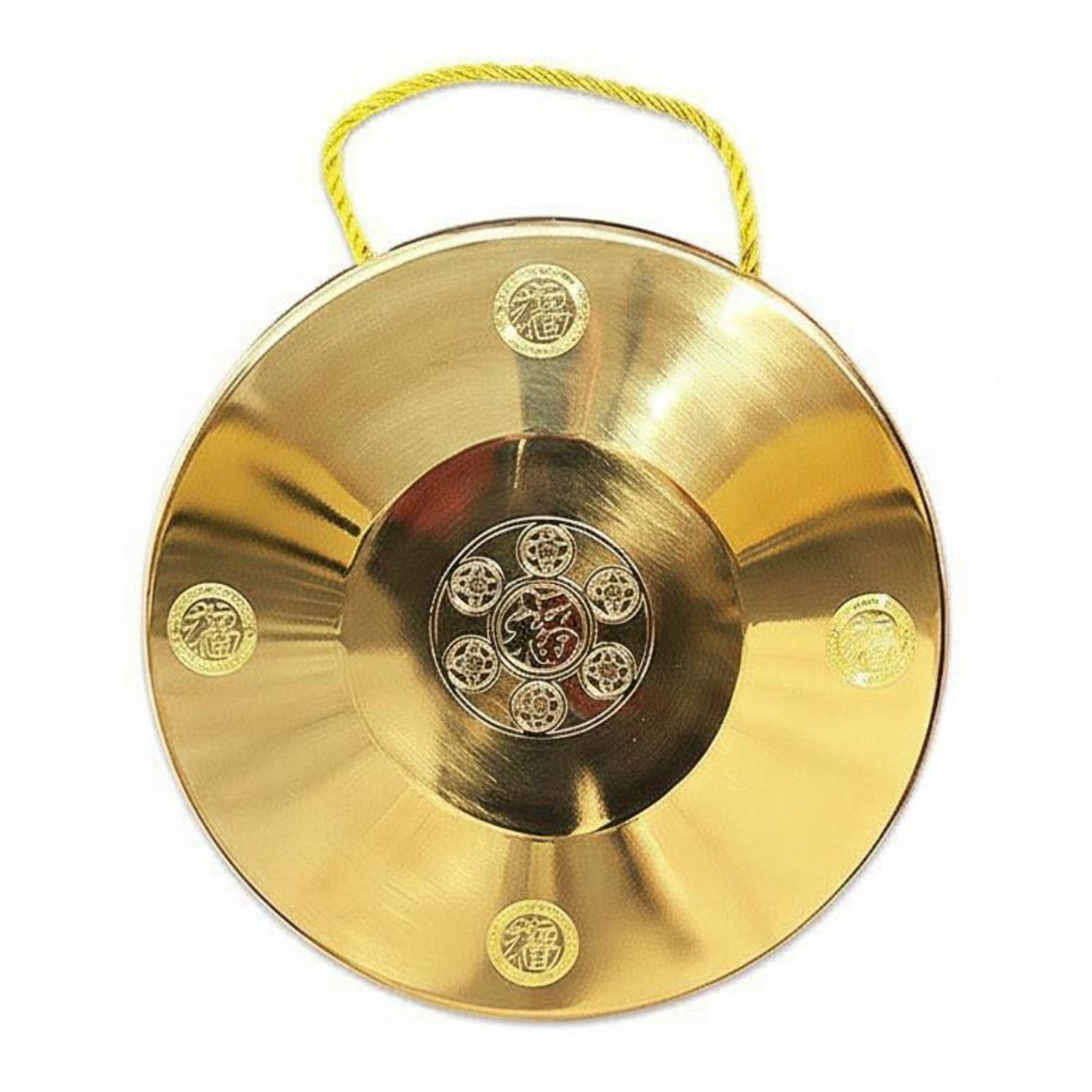 Gong Soporte de Aleación Instrumento de Mesa Ornamento Decorativo de Percusión con Acabado Elegante Adecuado para Relajación Ceremonias Hogar Escenarios, Aleación De Cobre 22CM