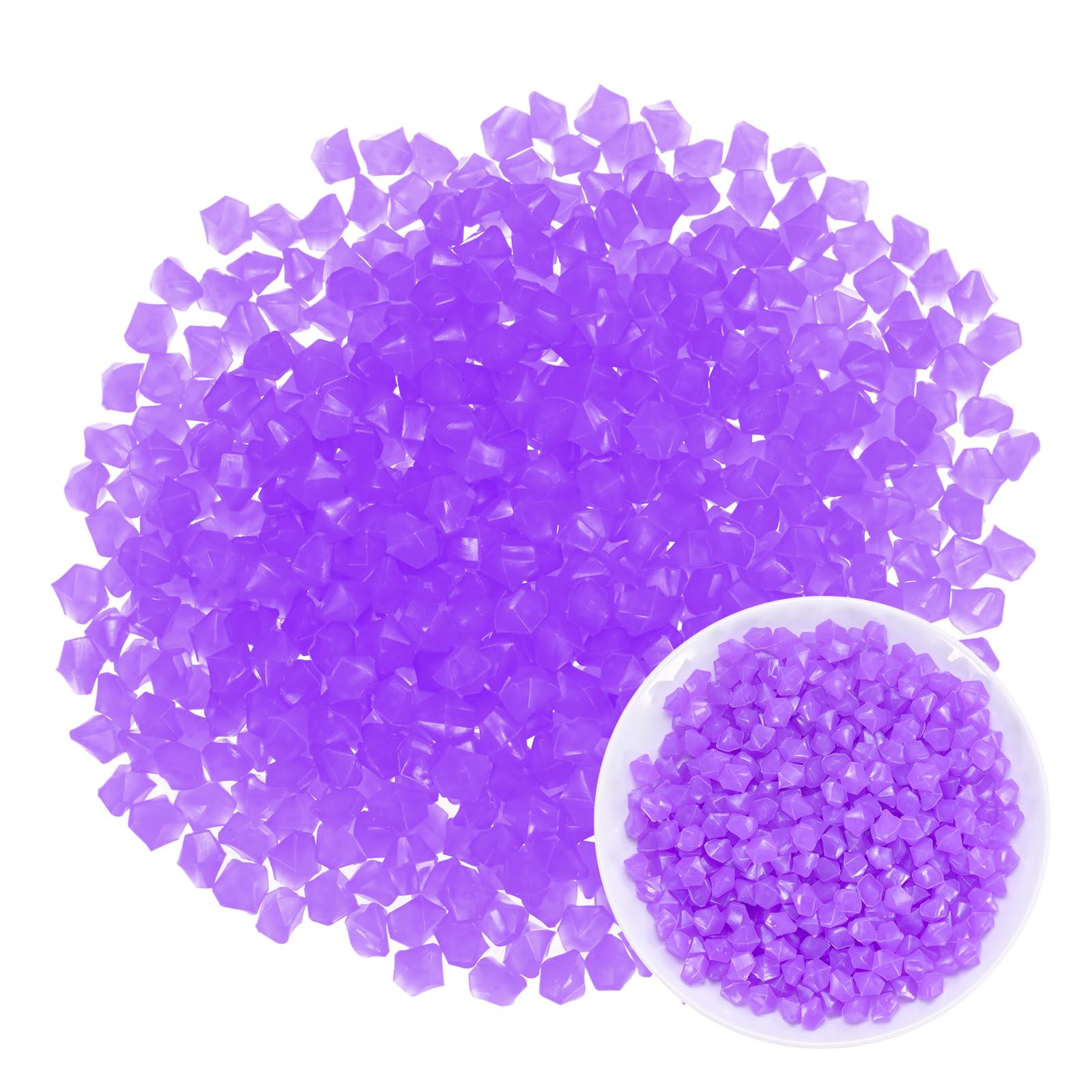 M METERXITY 850-Pack Glow in the Dark Rocks 0.51in Resin, Violet