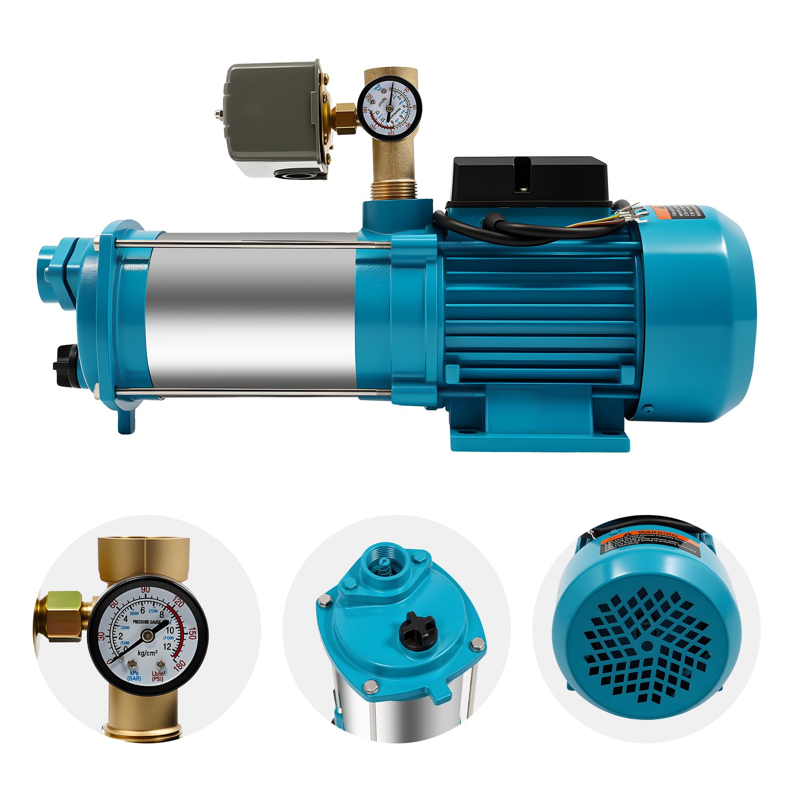 Ebara zelfaanzuigende hydrofoor, rvs, GP-JEM-VA 120/50 H, 230 V, 4,2 m³/uur, drukvat 50 liter Ebara zelfaanzuigende hydrofoor, rvs, GP-JEM-VA 120/50 H, 230 V, 4,2 m³/uur, drukvat 50 liter