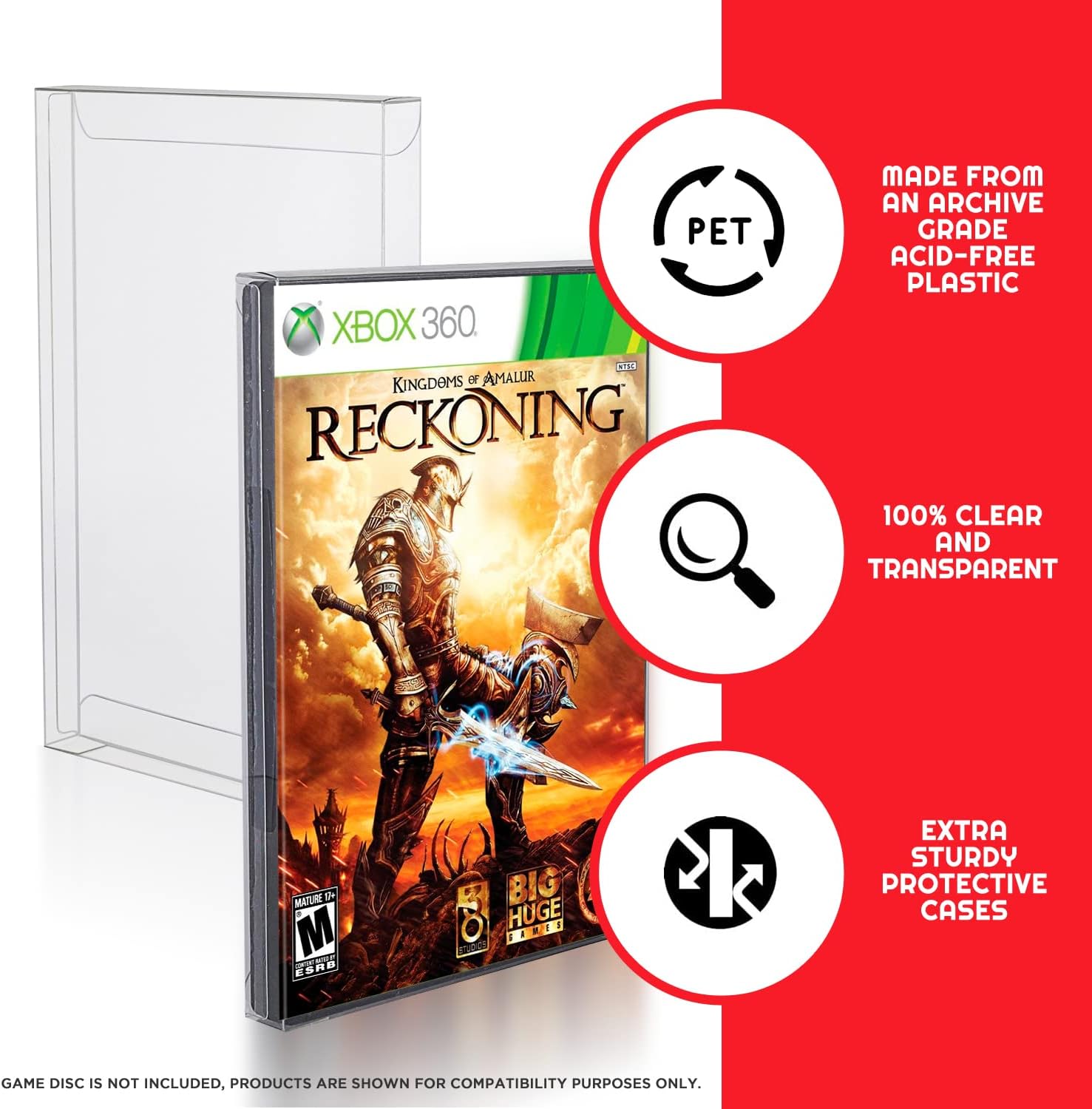 Game Box Protector Compatible with Nintendo GameCube games (Gamecube, Xbox, WII, PS2) - 0.40MM Thick compatible for Zelda, Mario Kart, Resident Evil, Pokemon, Animal Crossing, Metroid (Pack of 25)