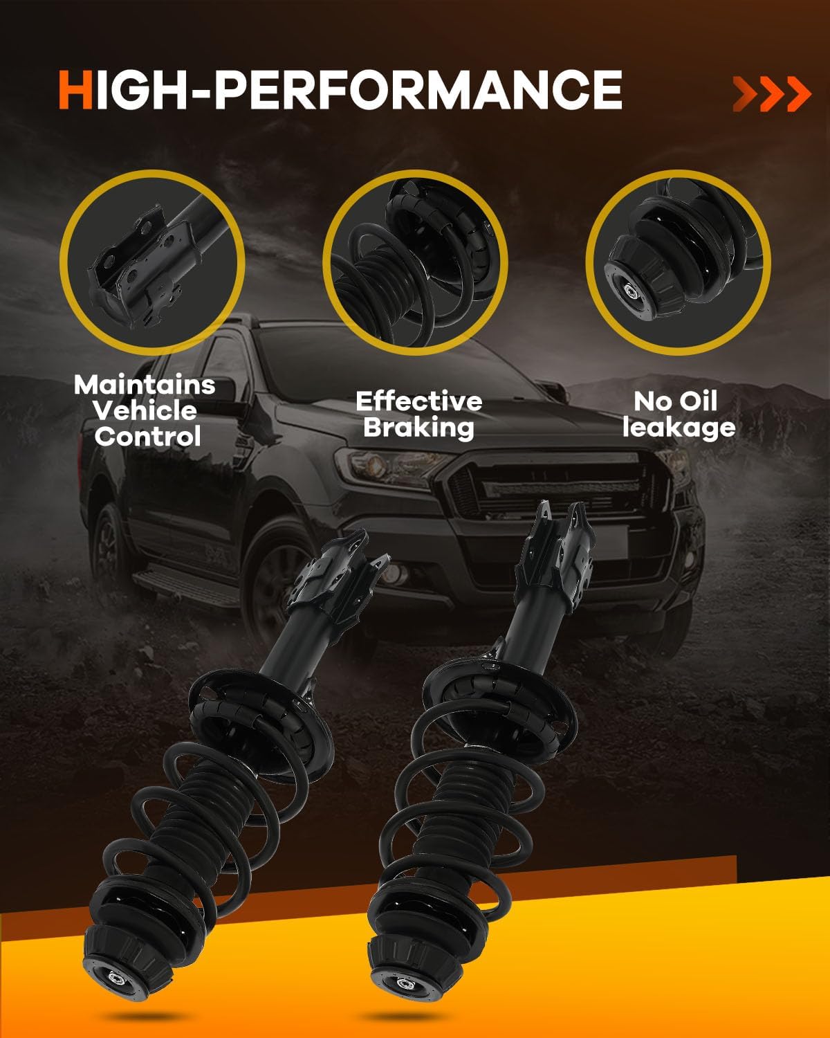 OCPTY Front Complete Struts Spring Assembly Shocks Struts Fits 2011-2014 for Scion xD Quick Struts 272442 272441 - Set of 2