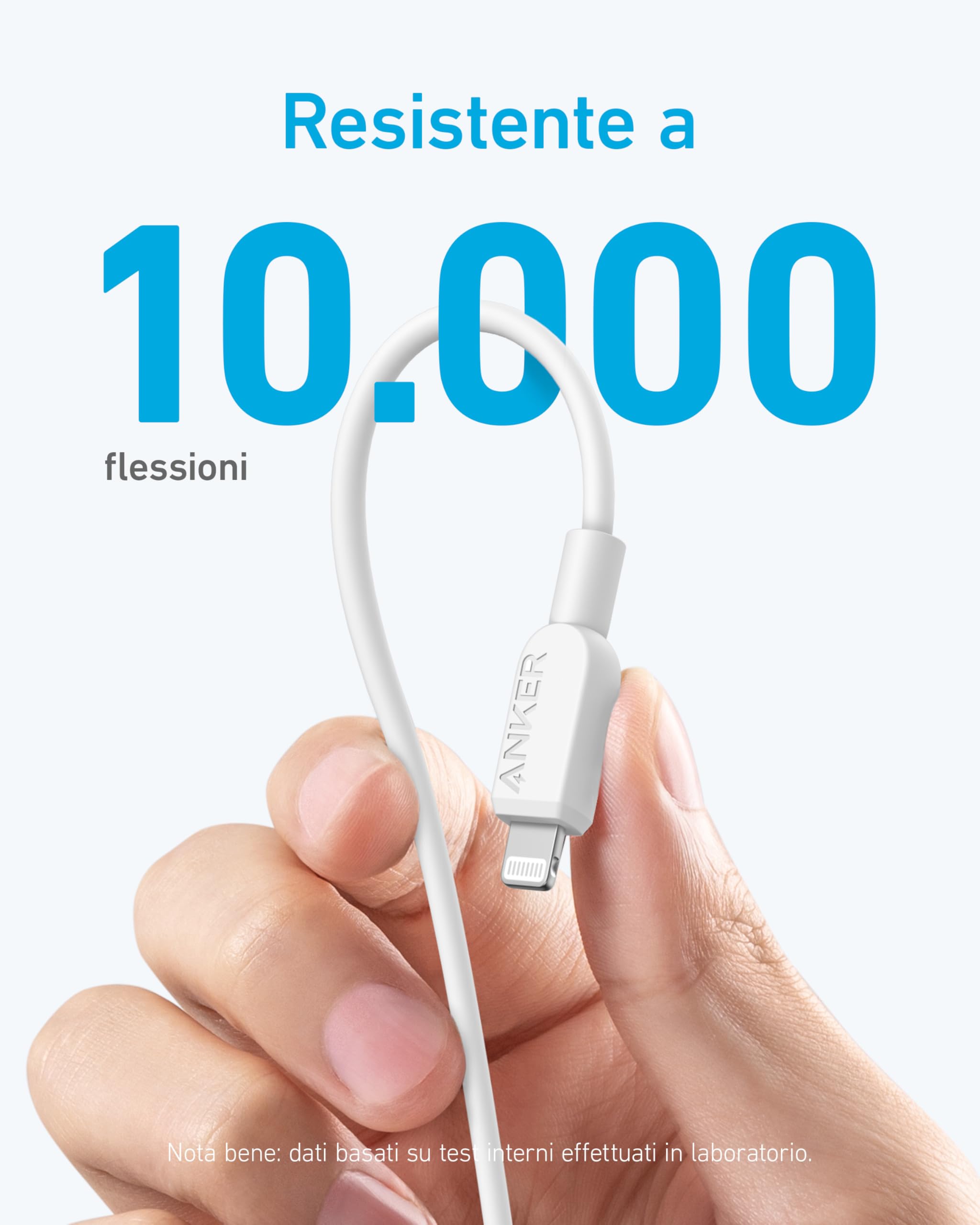 Anker cavo iphone usb c, cavo lightning 310, certificato MFi, cavo ricarica rapida iPhone 14 Plus 14 14 Pro Max 13 13 Pro 12 11 X XS XR(90cm)