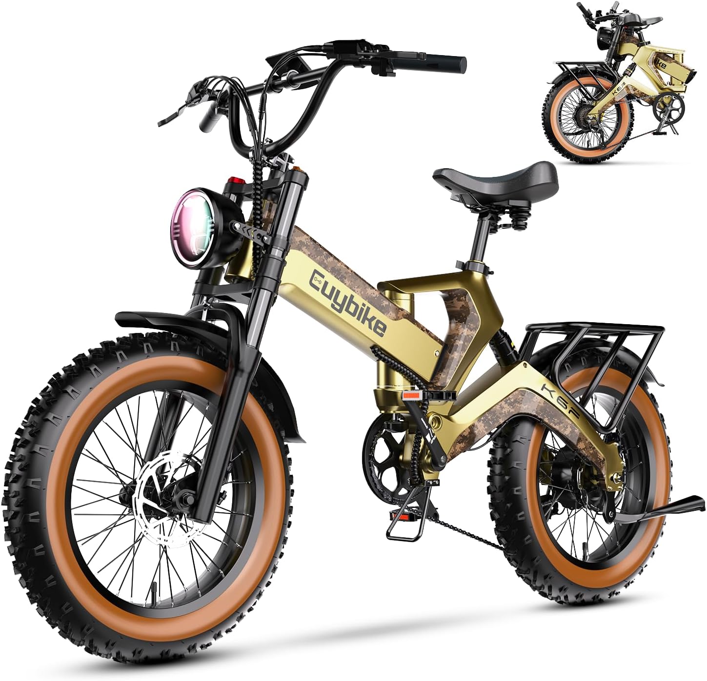 Foldable Electrical Bike for Adults, 2000W Peak Motor Ebike, 48V 25AH Detachable Battery, 20″x4.0″ Fats Tires 35MPH Grime Bike, 100 Miles Hydraulic Disc Brake Magnesium alloy Body Folding Mountain Bicycle