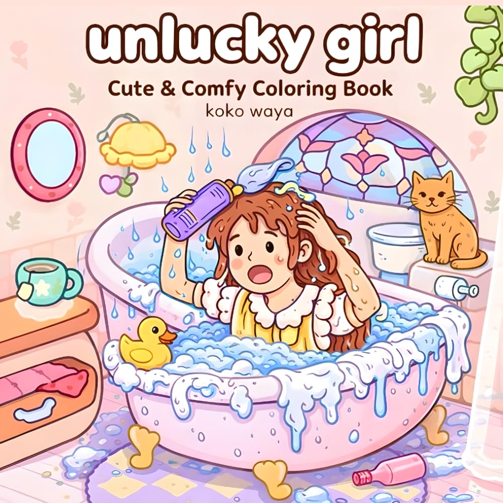 Unlucky Girl Coloring Book: Funny chaotic moments for relaxation, stress relief, and relatable everyday mishaps
