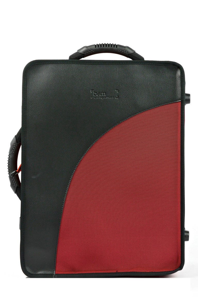 BAM TREKKING 2 BBA CLARINETS CASE Klarinetten Koffer für Böhm Klarinettensatz, Rot, Cordura, Gig Bag mit Rucksack, Fächer für Zubehör, Reißverschlüsse