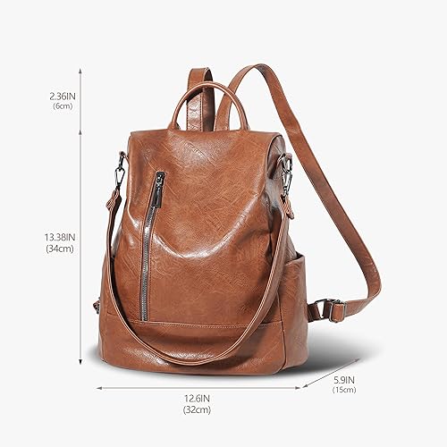 Miniatura 5 de Mochila para mujer, bolso de hombro casual antirrobo de piel sintética, bolsos de moda para mujer