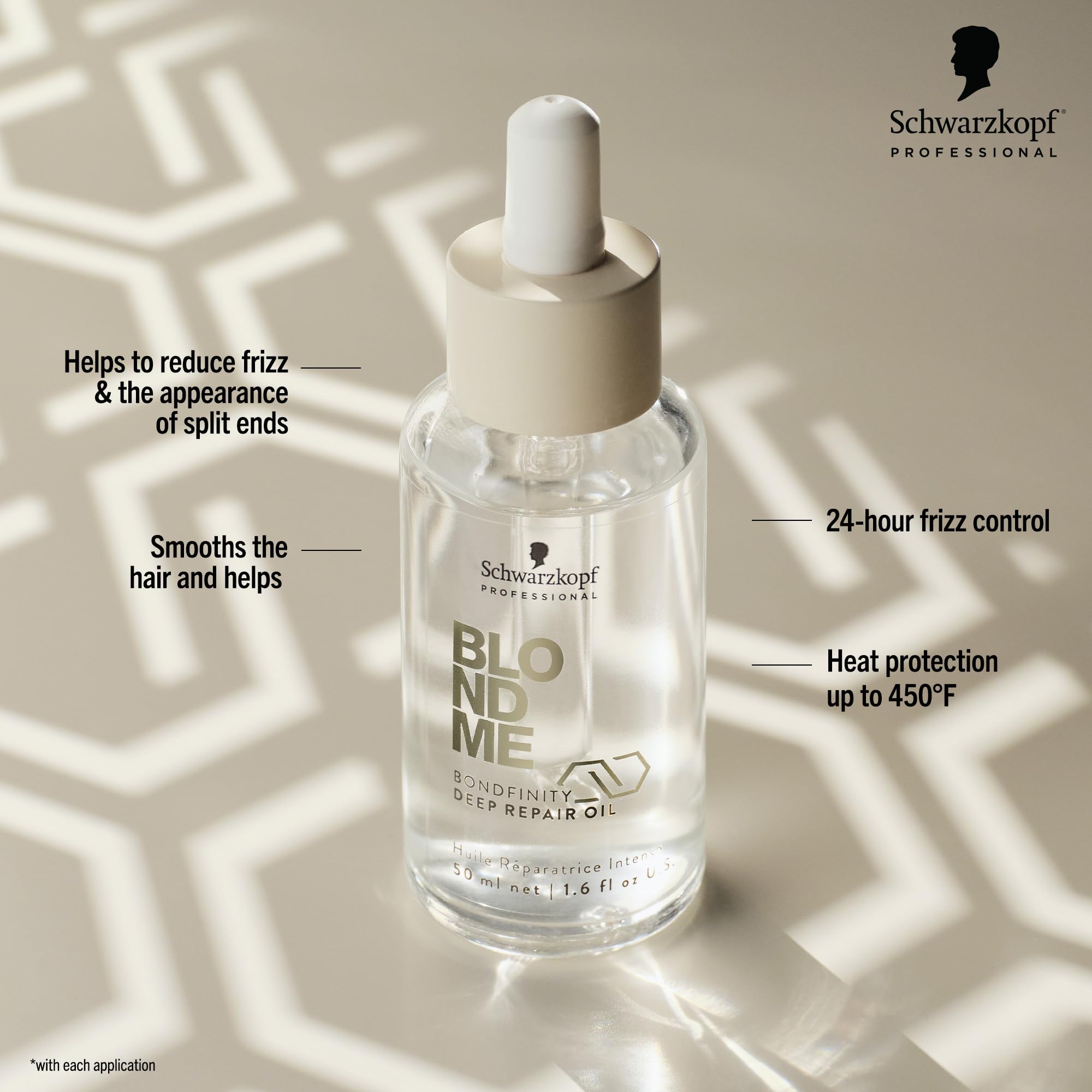 BlondMe Bondfinity Deep Repair Oil for Blonde Hair, 1.6 Fl Oz | Reduces Frizz | Heat Protection | Prevents Breakage |For Blonde, Lightened, & Grey Hair