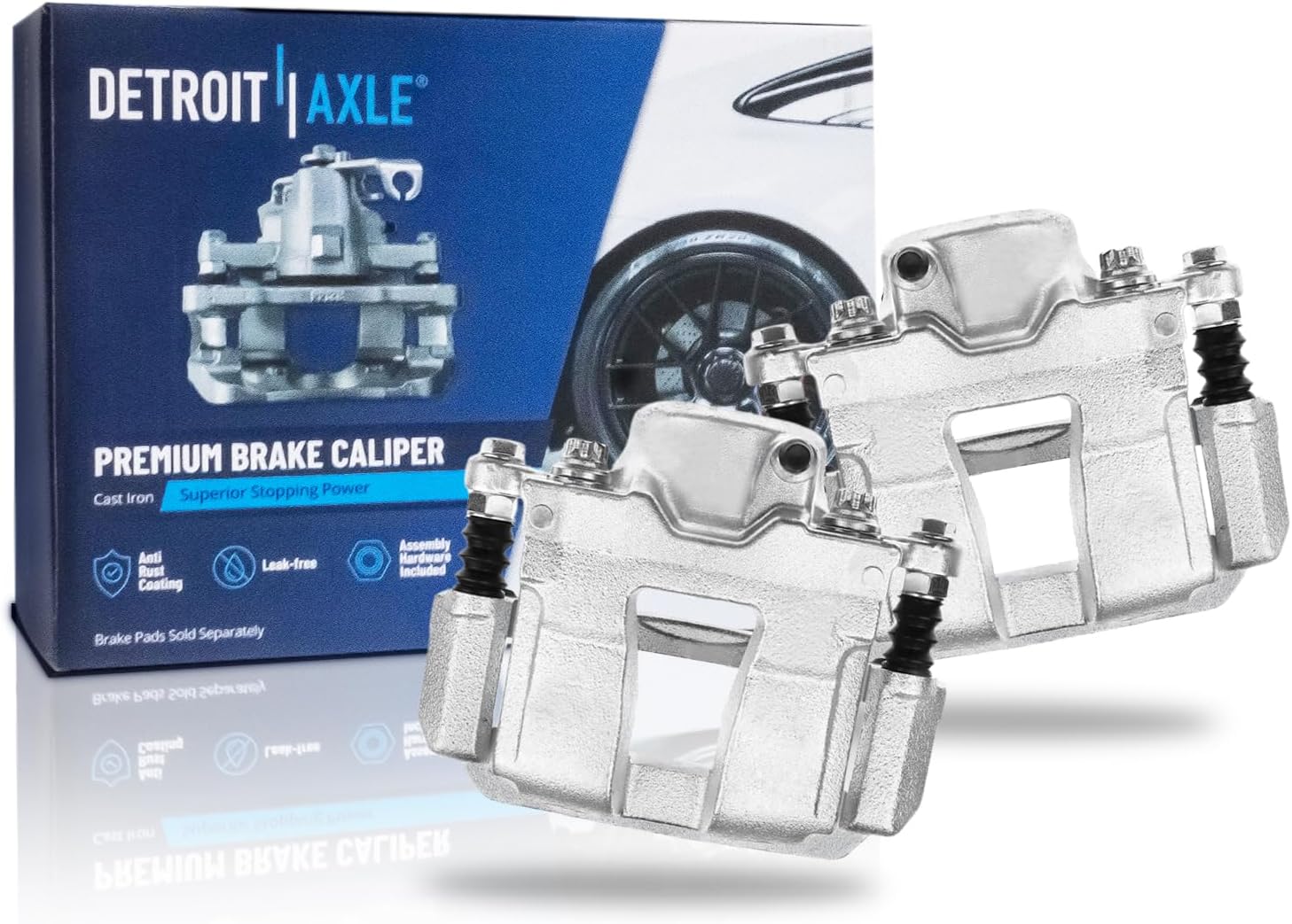 Detroit Axle Front Brake Caliper Pair with Brackets for 2012–2015 Hyundai Sonata / 2011–2016 Kia Optima