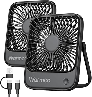 Warmco USB skrivbordsfläkt 2-pack, USB C-sladdad driven personlig fläkt (inget batteri), starkt luftflöde, 3 hastigheter vind liten USB-skrivbordsfläkt med 180° lutning vikbar för hemmakontorbord - Amazon Deal & Rabatt